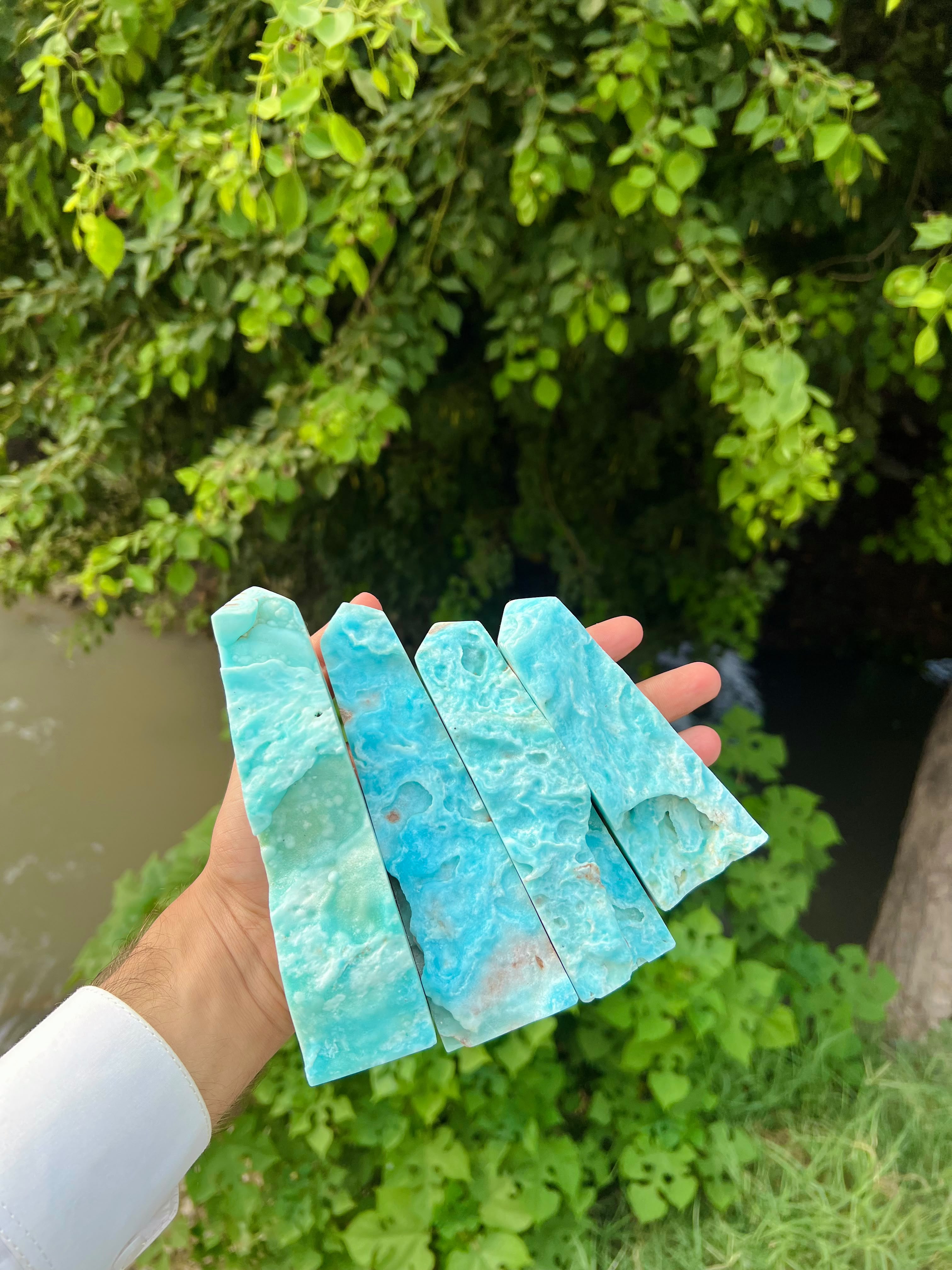 Natural Blue Aragonite Towers