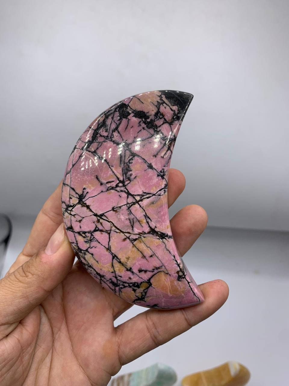 Natural Rhodonite moons