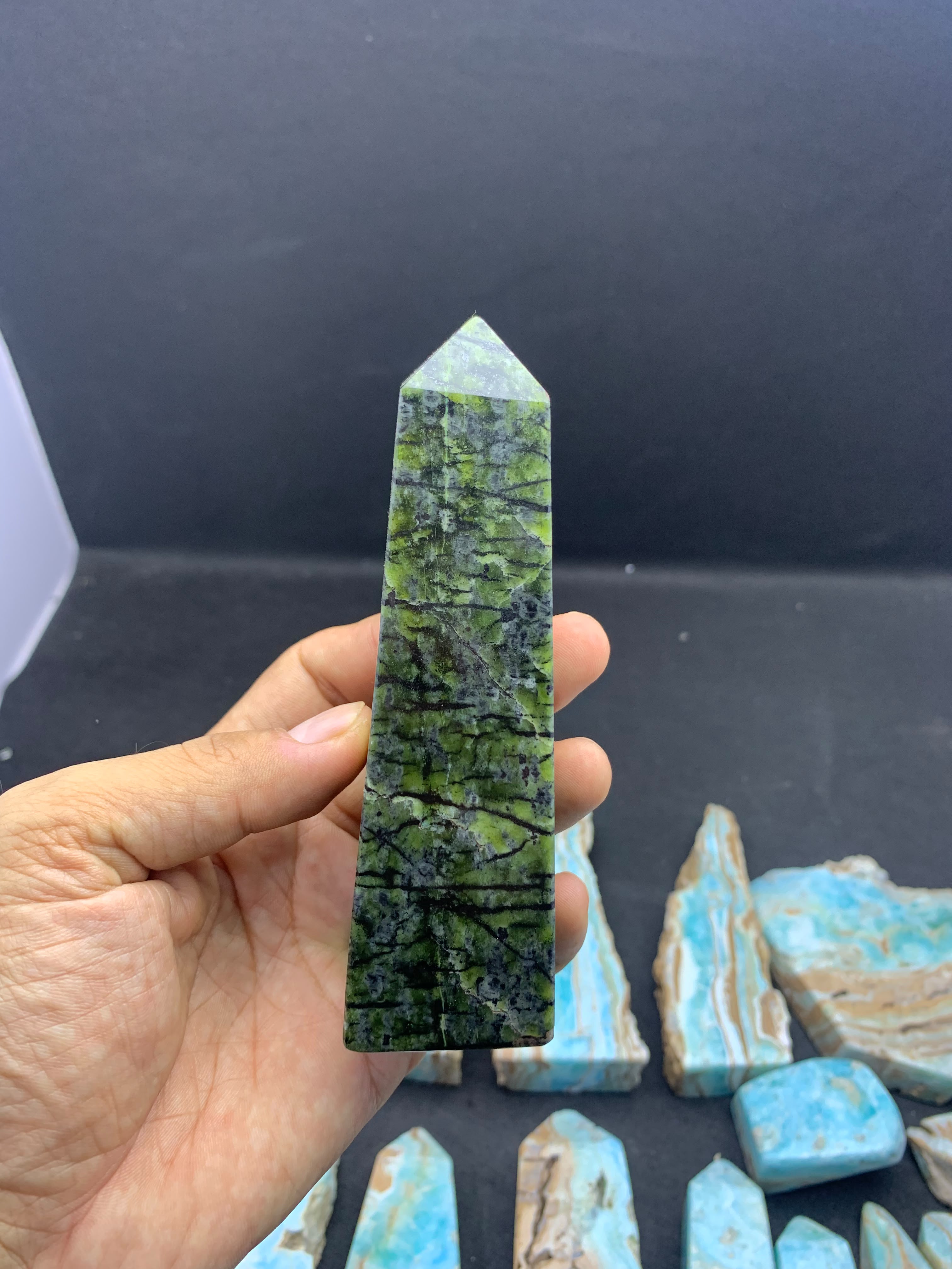 Natural Jungle Green Polished Tower - Top Quality from Afghanistan