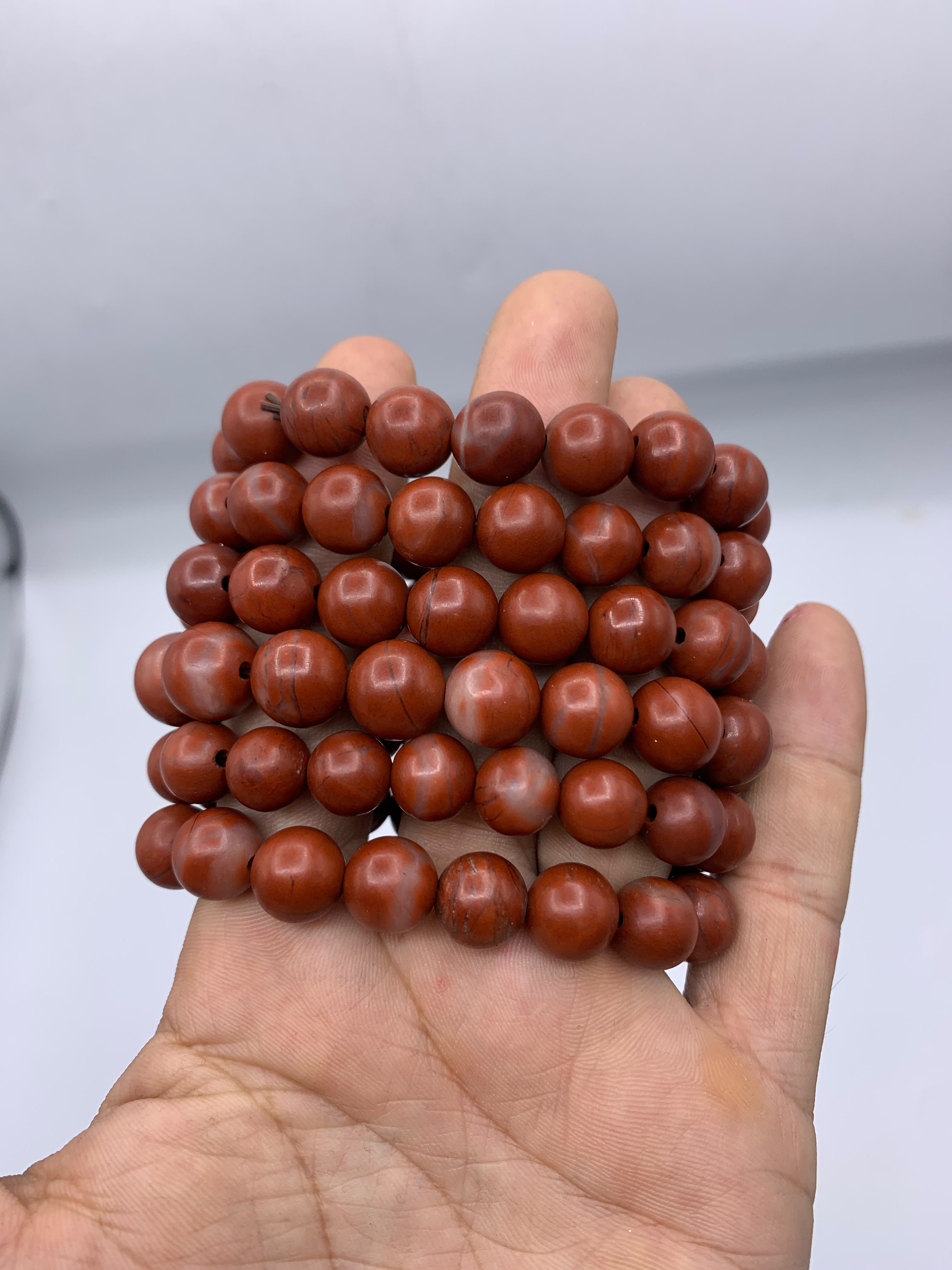 Natural Red Jasper Beaded Bracelet - Top Quality