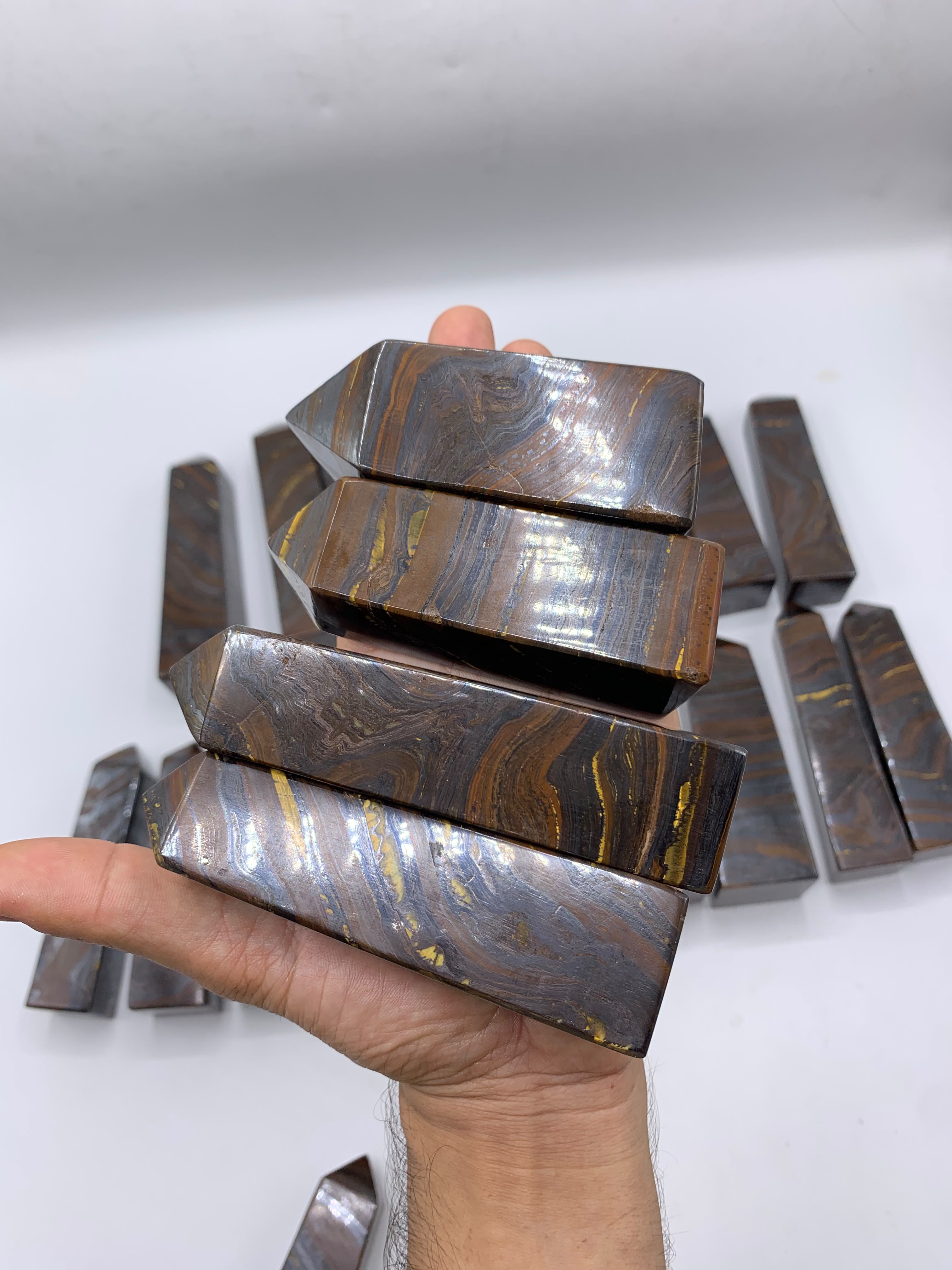 Natural Tiger Eye Polished Towers - Top Quality from Afghanistan