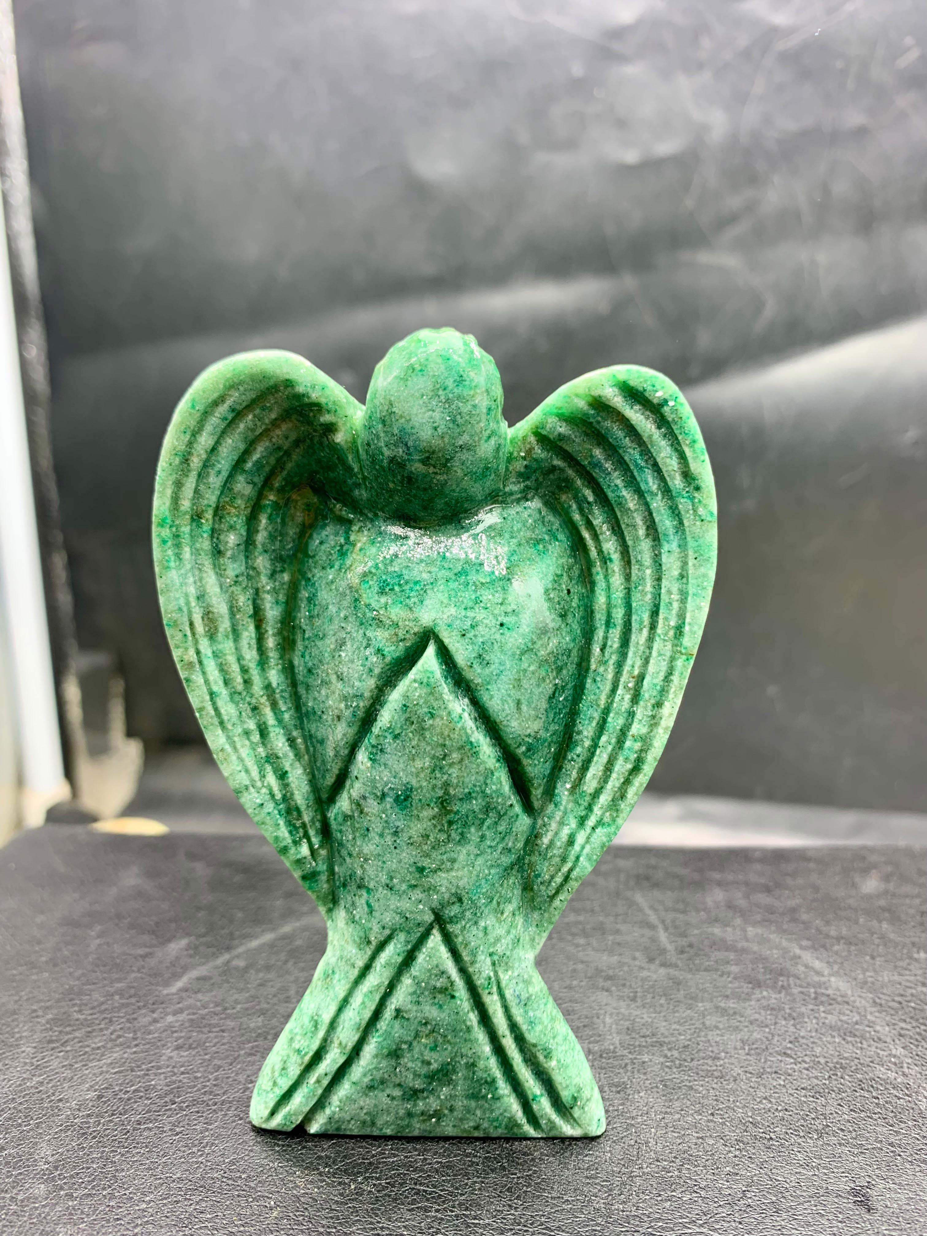 Natural Green Aventurine Angel Carving - Top Quality from Afghanistan