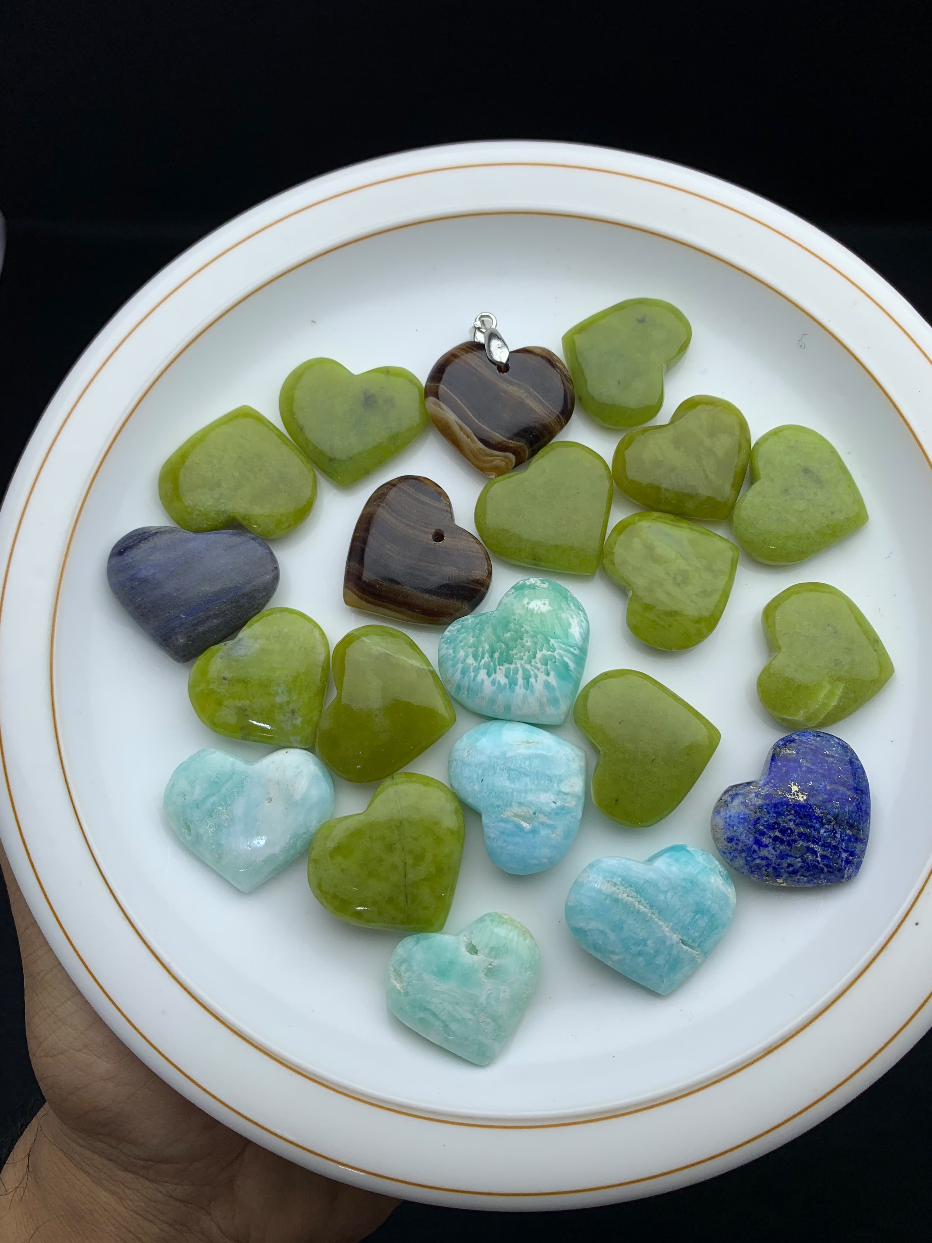 Mini Size Mixed Gemstone Hearts